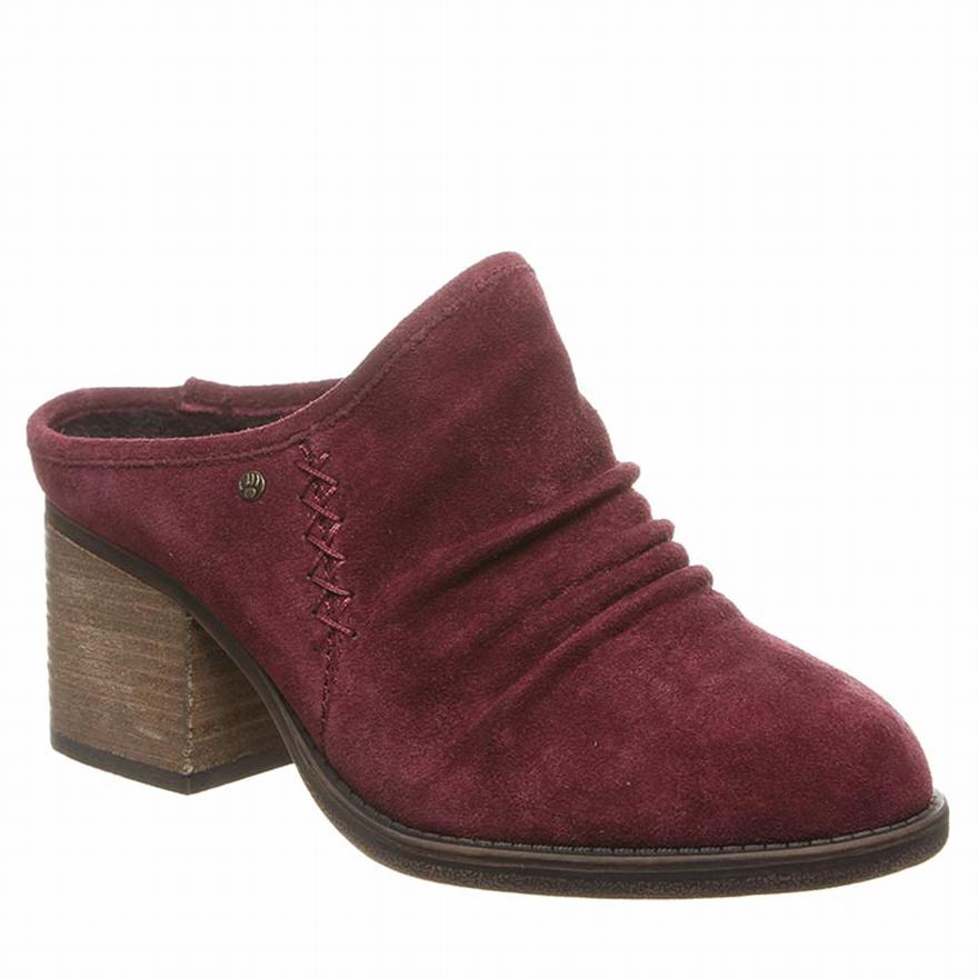 Bearpaw Quartz Ankle Boots UK - Women's Boots Dark Red ||GBQAIK-471||